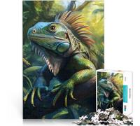 Puzzle da 1000 pezzi per adolescenti Iguana verde nella giungla Giocattoli per l'intrattenimento in famiglia Regalo di compleanno 38x26cm