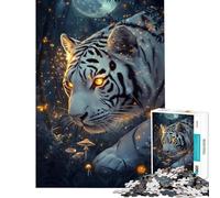 Puzzle da 1000 pezzi per adolescenti "Il bagliore della tigre al chiaro di luna" - Puzzle per adulti gioco pratico divertente e spiritoso attività da fare a casa (dimensioni 38x26cm)