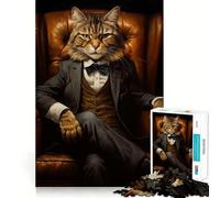 Puzzle da 1000 pezzi per adolescenti "Il capo vuole vederti" con un gatto,disegno ritagliato con precisione,gioco stimolante per la mente,gioco rilassante,arte per il tempo libero natalizio 50x75cm