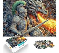 Puzzle da 1000 pezzi per adolescenti Il cavaliere e il drago Per il divertimento in famiglia Gioco educativo per compleanno e Natale 38x26cm