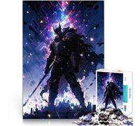 Puzzle da 1000 pezzi per adolescenti Il cavaliere oscuro a Neon City Sfida difficile con pezzi completamente interconnessi di forma casuale 52x38cm