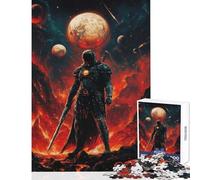 Puzzle da 1000 pezzi per adolescenti Il cavaliere oscuro nel mondo della lava giocattolo educativo ottimo regalo gioco rompicapo collezione di artisti belle arti dimensioni 38x26cm