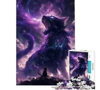 Puzzle da 1000 pezzi per adolescenti "Il Dio Viola dei Gatti" gioco rompicapo gioco intellettuale ottimo regalo per donne (dimensioni 38x26cm)