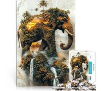 Puzzle da 1000 pezzi per adolescenti Il dominio sacro dell'elefante Gioco rompicapo Ogni pezzo è unico - Gioco divertente e stimolante per tutta la famiglia 38x26cm