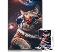 Puzzle da 1000 pezzi per adolescenti Il gatto cosmico Mander Rompicapo Giochi per famiglie Decorazione per la casa Giocattoli antistress Dimensioni 38x52cm