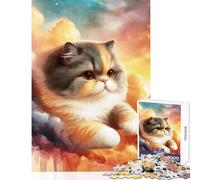 Puzzle da 1000 pezzi per adolescenti "Il gatto tra le nuvole" - Gioco rilassante da 1000 pezzi - Ottimo regalo per gli amanti dei giochi - Sfida impegnativa (38x26cm)