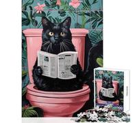 Puzzle da 1000 pezzi per adolescenti Il gatto va in bagno Giocattoli antistress Regali di Babbo Natale segreto Giochi educativi Migliorare l'amore tra coppie Dimensioni 38x26cm