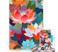 Puzzle da 1000 pezzi per adolescenti Il giardino incantato del loto Rompicapo con pezzi completamente interconnessi di forma casuale 38x26cm