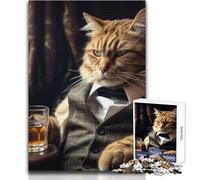 Puzzle da 1000 pezzi per adolescenti, Il Padrino Gatto, ideale per momenti di relax, giocattolo da gioco con fustellatura di precisione, dimensioni 38x52cm