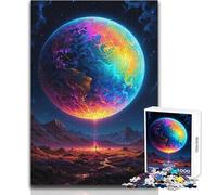 Puzzle da 1000 pezzi per adolescenti Il pianeta Terra arcobaleno Passatempo pacifico e appagante Giocattolo con taglio di precisione ad incastro perfetto Dimensioni 50x75cm