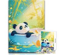 Puzzle da 1000 pezzi per adolescenti, Il piccolo panda e la giungla, vasca da bagno accogliente e rilassante, giocattolo da gioco con taglio di precisione avanzato, dimensioni 50x75cm