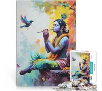 Puzzle da 1000 pezzi per adolescenti Il Signore Krishna suona il flauto Divertimento in famiglia Collezione di artisti, Belle arti 38x26cm