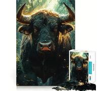 Puzzle da 1000 pezzi per adolescenti "Il toro nella foresta",gioco dai bordi puliti,rompicapo cognitivo,gioco di svago,regalo di Natale (38x52cm)