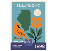 Puzzle Da 1000 Pezzi Per Adolescenti Illinois State Symbols Art Print Puzzle Per Adulti Gioco Per Famiglie Divertente E Spiritoso Regali Di Natale E Compleanno 70x50cm/1000pcs
