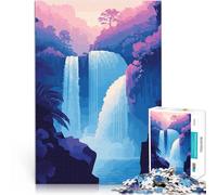 Puzzle da 1000 pezzi per adolescenti Illustrazione artistica minimalista retro synth cascata zen Giocattoli antistress Idee regalo 38x26cm