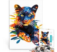 Puzzle da 1000 pezzi per adolescenti Illustrazione colorata di una pantera Gioco di famiglia per e Gioco educativo per compleanno e Natale 75x50cm