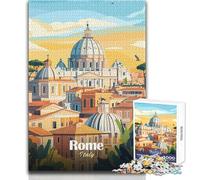 Puzzle da 1000 pezzi per adolescenti, illustrazione del paesaggio urbano di Roma, gioco educativo per famiglie, migliora la memoria, regali di compleanno, dimensioni 38x52cm