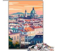 Puzzle da 1000 pezzi per adolescenti, illustrazione del paesaggio urbano di Vienna, analisi e logica con pezzi completamente interconnessi e di forma casuale, per bambini dai 14 anni in su, 26x38cm