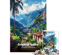 Puzzle da 1000 pezzi per adolescenti illustrazione delle Ande tropicali del Sud America puzzle per adulti gioco divertente regalo per donne gioco stimolante regalo (dimensioni 50x75cm)