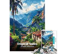 Puzzle da 1000 pezzi per adolescenti illustrazione delle Ande tropicali del Sud America puzzle per adulti gioco divertente difficile ideale per compleanni e Natale (dimensioni 38x52cm)