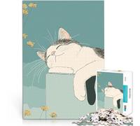 Puzzle da 1000 pezzi per adolescenti Illustrazione di gatto sorridente Giocattoli educativi perché è ideale come regalo per tutta la famiglia 52x38cm