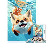 Puzzle da 1000 pezzi per adolescenti illustrazione di una volpe che nuota sott'acqua giocattoli per la decorazione della casa regali di Babbo Natale segreto gioco pratico aiuta a esercitare il