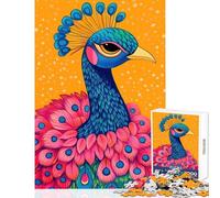 Puzzle da 1000 pezzi per adolescenti illustrazione vibrante del ritratto di pavone giocattolo educativo regalo per compleanni gioco impossibile difficile e impegnativo dimensioni 38x52cm