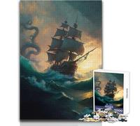 Puzzle da 1000 pezzi per adolescenti in fuga dal Kraken, bellissimo gioco di design, migliora la memoria, regalo di compleanno, dimensioni 38x52cm