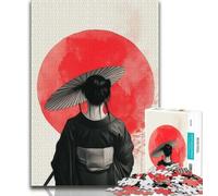 Puzzle da 1000 pezzi per adolescenti in stile giapponese Geisha da 1000 pezzi per adolescenti con poster abbinato e foglio di quiz per bambini dai 14 anni in su 75x50cm