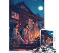 Puzzle da 1000 pezzi per adolescenti in stile Lofi Girl giocattolo educativo regalo per compleanni giochi rilassanti adatto per la decorazione del desktop dimensioni 38x26cm