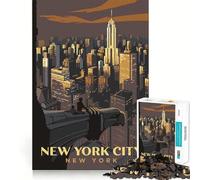 Puzzle da 1000 pezzi per adolescenti in visita a New York, decorazione per incastri, gioco per esercizi mentali, gioco per il tempo libero, regalo di Natale divertente (38x26cm)