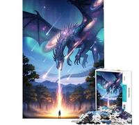 Puzzle da 1000 pezzi per adolescenti Incontro con il Drago Cosmico Foresta Puzzle per adolescenti Giocattolo Decorazione da parete Corsa di velocità manuale Aiuta ad allenare il cervello (50x75cm)
