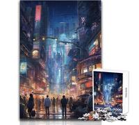Puzzle da 1000 pezzi per adolescenti, incredibile gioco impegnativo Cyberpunk Night, giocattoli, decorazione da parete, regalo per compleanni, dimensioni 50x75cm