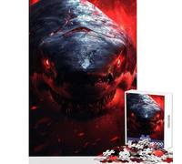 Puzzle da 1000 pezzi per adolescenti Inferno Occhi dello squalo Decorazione per la casa Giocattoli Regali di compleanno Giochi educativi Migliorare l'amore tra coppie Dimensioni 38x52cm