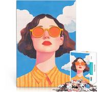 Puzzle da 1000 pezzi per adolescenti Inseguendo il sole, donna con occhiali da sole Rompicapo Migliorare l'amore tra le coppie 38x26cm