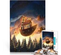 Puzzle da 1000 pezzi per adolescenti invasione UFO Difficile da completare ma divertente e umoristico Lista dei desideri con Babbo Natale 50x70cm