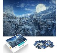 Puzzle da 1000 pezzi per adolescenti Inverno Neve Natale Antistress Vacanza in patria Uccidere il tempo con poster abbinato e foglio di quiz 38x26cm