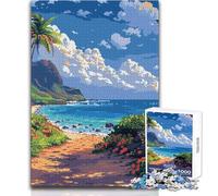 Puzzle da 1000 pezzi per adolescenti, isola delle Hawaii, pixel art, gioco di sfida unico, antistress, regali di Babbo Natale segreto, dimensioni 38x26cm