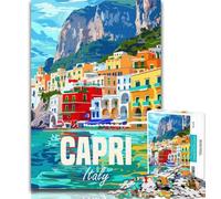 Puzzle da 1000 pezzi per adolescenti Isola di Capri Italia Puzzle da 1000 pezzi per adulti, gioco educativo sfida giocattolo per donne e uomini 26x38cm