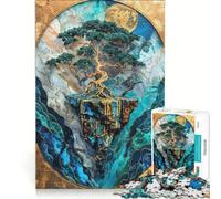 Puzzle da 1000 pezzi per adolescenti, Isola galleggiante, Paradiso, Arte Kintsugi, Gioco educativo, Divertimento a casa, Rafforza l'amore tra le coppie 38x26cm