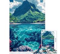 Puzzle da 1000 pezzi per adolescenti isola tropicale paradisiaca gioco antistress opera d'arte regalo antistress (50x75cm)