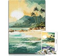 Puzzle da 1000 pezzi per adolescenti, isola tropicale, spiaggia, sole, bellissimo design, gioco per migliorare la memoria, regalo di compleanno, dimensioni 50x75cm