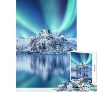 Puzzle da 1000 pezzi per adolescenti Isole Lofoten Norvegia Decorazione per la casa Giocattoli Opere d'arte Regalo Giochi divertenti Lista dei desideri con Babbo Natale (dimensioni 38x52cm)