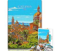 Puzzle da 1000 pezzi per adolescenti, Italia, Catania, viaggi, giochi educativi, decorazioni per la casa, regalo di compleanno, regali, arte murale (38x26cm)