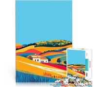 Puzzle da 1000 pezzi per adolescenti Italia Colline Toscane Arte Minimalista Gioco intellettuale Lista dei desideri con Babbo Natale 38x26cm