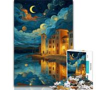 Puzzle da 1000 pezzi per adolescenti Italia sotto il cielo notturno, giocattoli, giochi educativi, antistress, regali unici per compleanni e compleanni 50x75cm