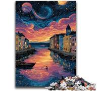 Puzzle da 1000 pezzi per adolescenti Italia sotto il cielo notturno, gioco stimolante, giocattoli, ideale come regalo per tutta la famiglia, 50x75cm