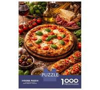 Puzzle Da 1000 Pezzi Per Adolescenti Italian Feast with Pizza And Bruschetta Puzzle Antistress Giocattoli Regalo Per Donne È Ideale Come Regalo 70x50cm/1000pcs