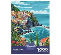 Puzzle Da 1000 Pezzi Per Adolescenti Italy Cinque Terre Town Minimalist Art Puzzle Per Adulti Giochi Rilassanti Che Migliorano La Memoria Regali Unici Per Compleanno E Natale 52x38cm/1000pcs