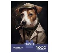 Puzzle Da 1000 Pezzi Per Adolescenti Jack Russell Terrier Mafia Puzzle Per Adulti Giocattolo Decorazione Da Parete Regali Per Donne Interazione Genitore-figlio 38x26cm/1000pcs